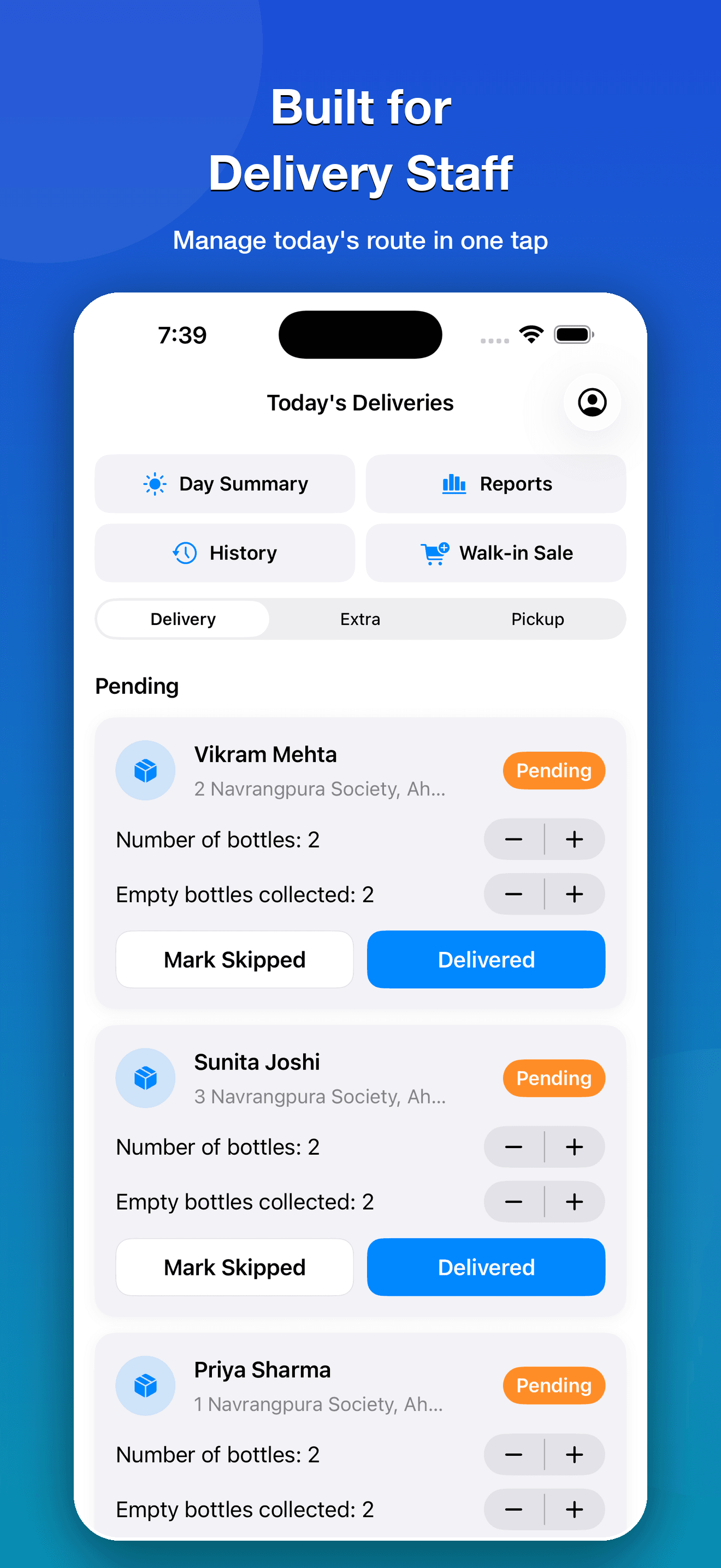 WaterBottle: Delivery Management screenshot