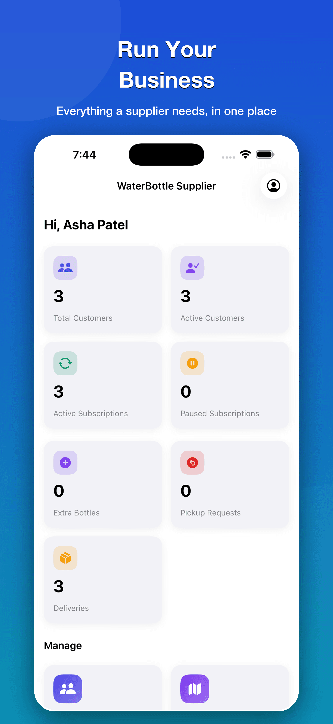 WaterBottle: Delivery Management screenshot