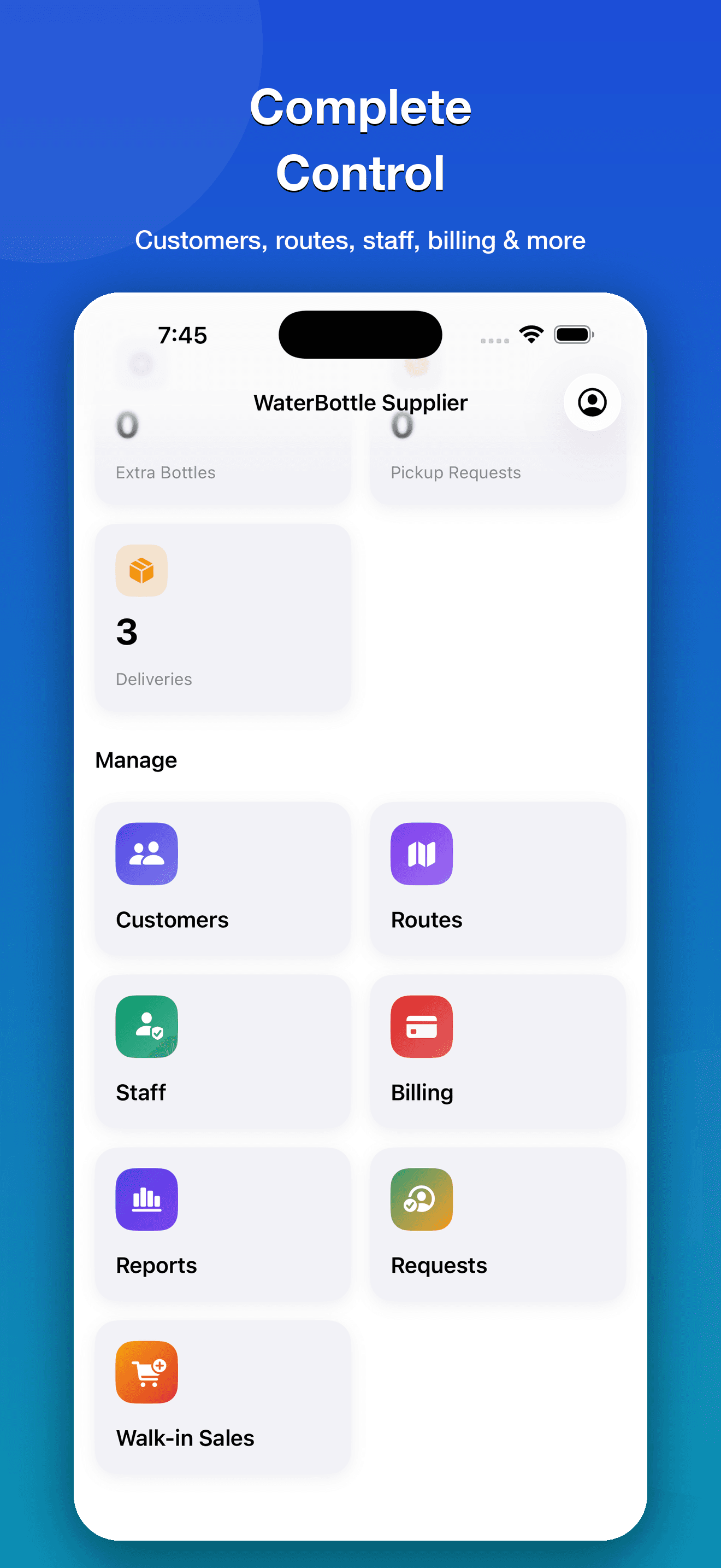 WaterBottle: Delivery Management screenshot